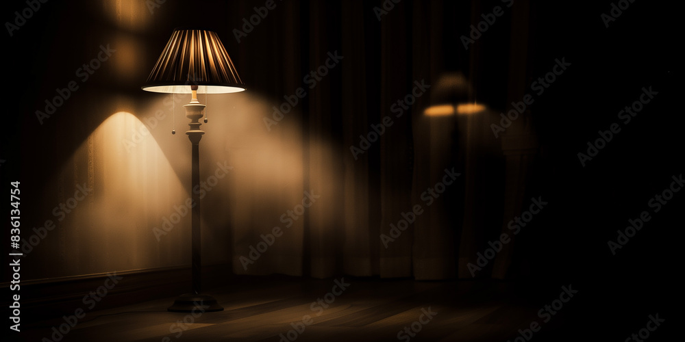 A black background with light and shadow effects from lamps, giving a warm and mysterious feel. A black background with light and shadow effects from lamps, giving a warm and mysterious feel.