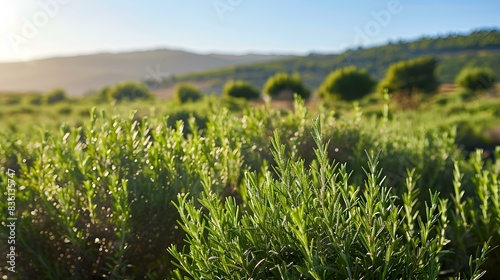 a rosemary field dense bushes pic photo