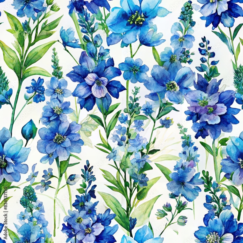 A flowers watercolor painting seamless pattern A flowers watercolor painting seamless pattern
