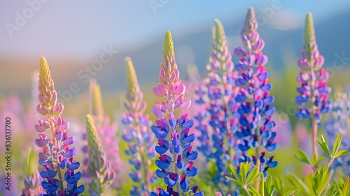 a lupine field colorful pic