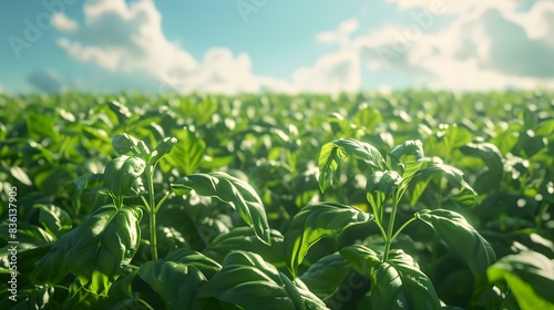 a basil field lush green pic