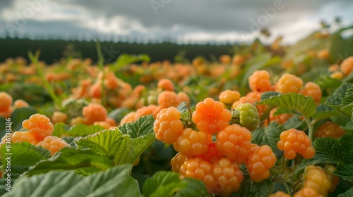 a cloudberry field golden photo