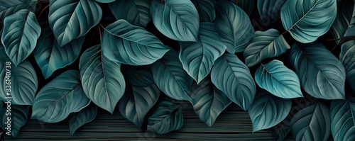 Wallpaper Mural Lush green leaves with intricate veins create a serene nature-inspired background, perfect for natural and botanical-themed designs. Torontodigital.ca