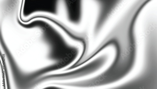 Liquid metallic texture. Wavy chrome metallic abstract background. Liquify shiny silver wave background.