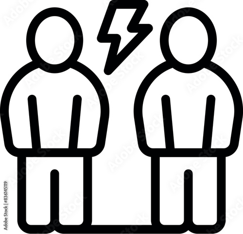 Iconic representation of disagreement or conflict between two individuals