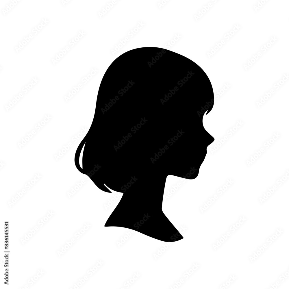 A silhouette woman with hair A silhouette woman with hair