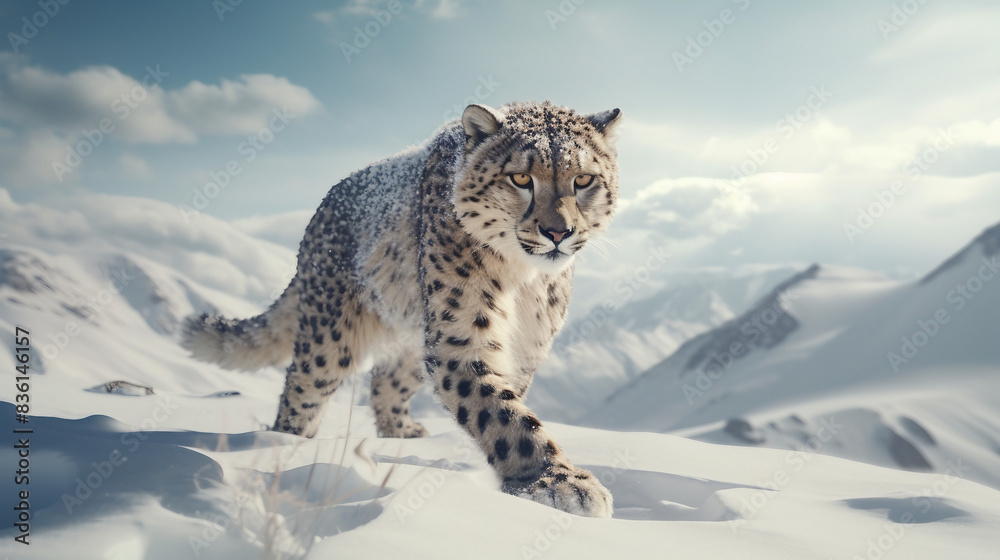 Obraz premium snow leopard cub