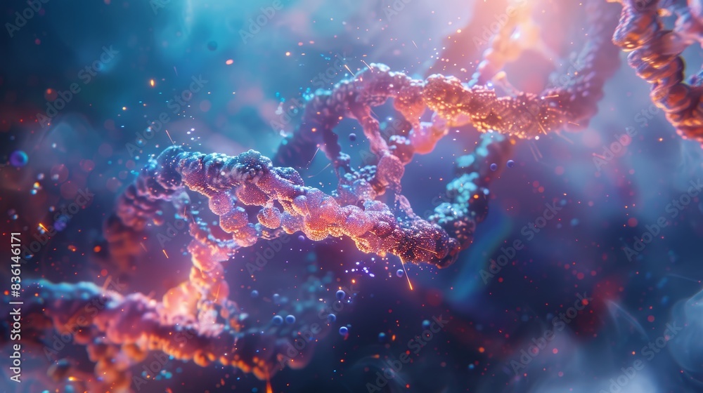A creative 3D visualization of a DNA strand morphing into a cloud, representing the intersection of biology and cloud computing in scientific exploration. A creative 3D visualization of a DNA strand morphing into a cloud, representing the intersection of biology and cloud computing in scientific exploration.