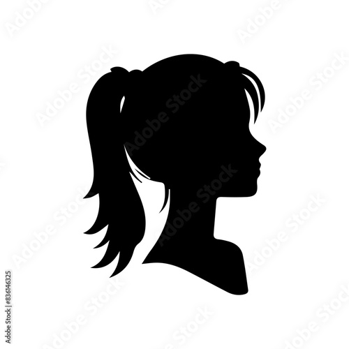 A silhouette woman with hair