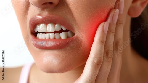 Pain in teeth, tooth ache, hurt medicine hand red illness healthy care, problem disease, sick sore dentist stomatology.