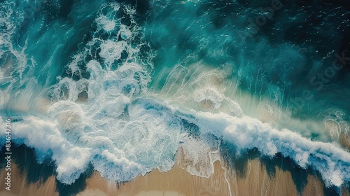 Fototapeta Naklejka Na Ścianę i Meble -  Ocean waves crashing on the shore