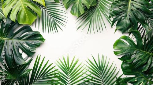 Isolated Palm Leaves on White Background
