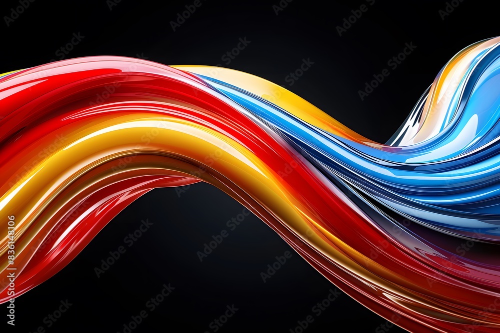 Vibrant Color Wave on Black Background