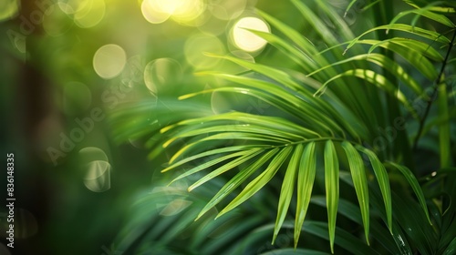 Exotic Palm Leaves Swaying in the Breeze - Tropical Foliage for Nature and Landscape Designs