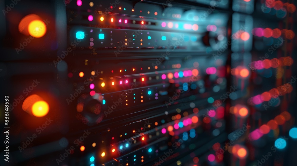 A detailed 3D model of a cloud server rack, illustrating the infrastructure behind cloud-based solutions. A detailed 3D model of a cloud server rack, illustrating the infrastructure behind cloud-based solutions.