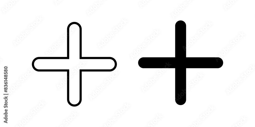 Plus Icon. Symbol isolated white background. vector illustration. color editable. Plus Icon. Symbol isolated white background. vector illustration. color editable.