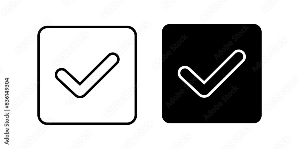 check box Icon. Symbol isolated white background. vector illustration. color editable. check box Icon. Symbol isolated white background. vector illustration. color editable.