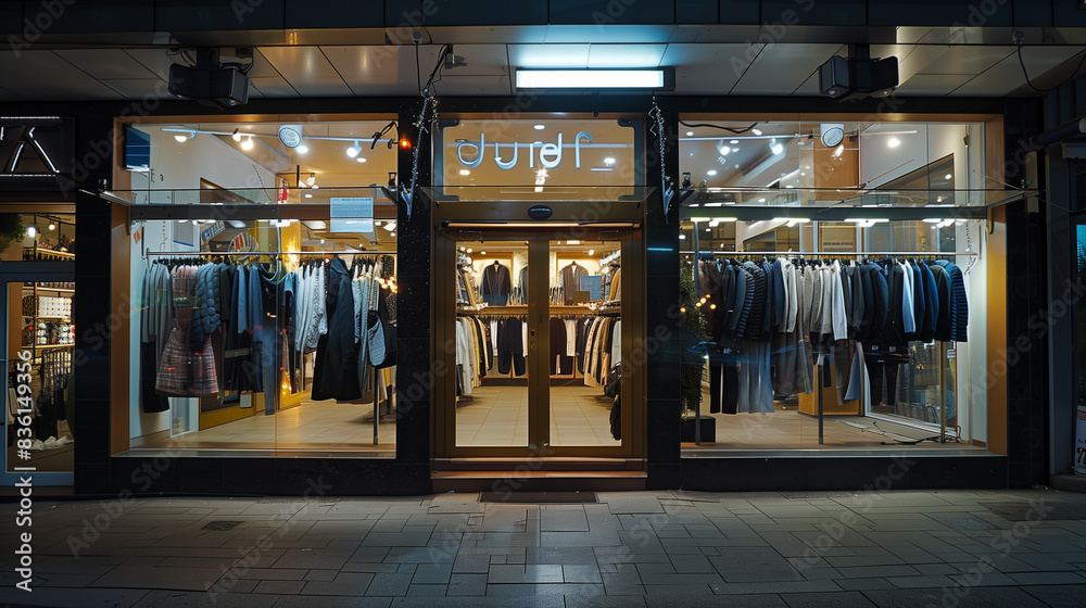 view from in front of clothes store. view from in front of clothes store.