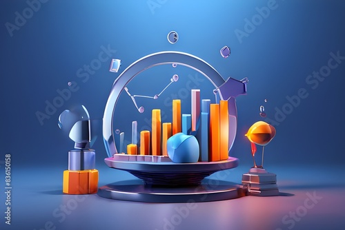 SEO Optimization, web analytics cncept 3d photo