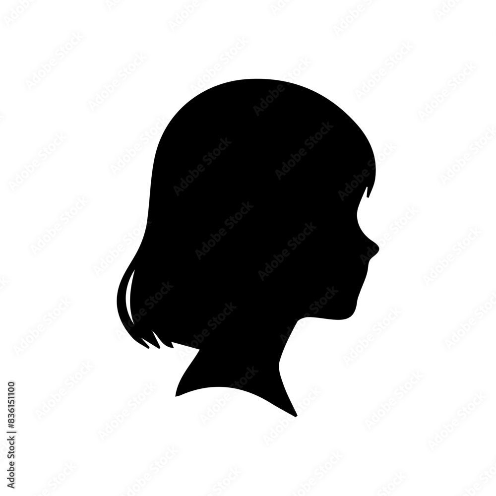 Woman head silhouette, face profile, vignette. Hand drawn illustration, isolated on white background. Design for invitation, greeting card, vintage style Woman head silhouette, face profile, vignette. Hand drawn illustration, isolated on white background. Design for invitation, greeting card, vintage style