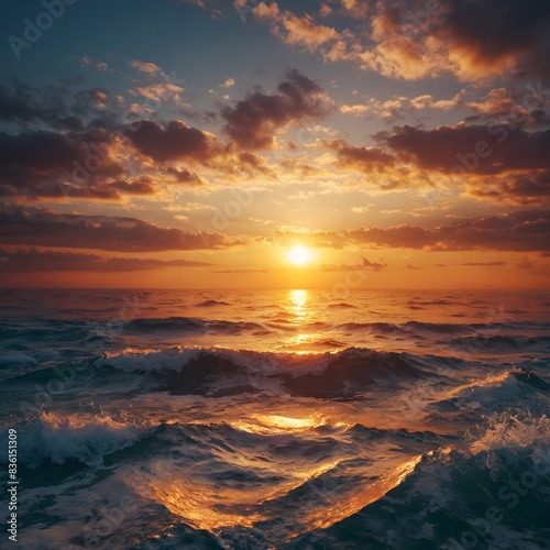 Beautiful sunrise over the sea