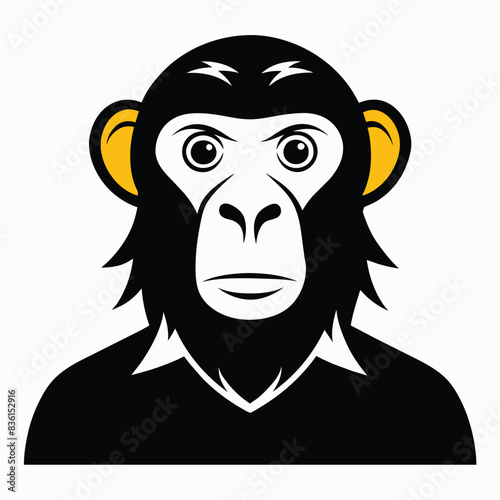 Solid color Chimpanzee animal vector design