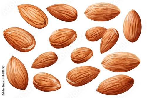 Wallpaper Mural Hand Drawn Almonds Vectors art isolated with white background Torontodigital.ca