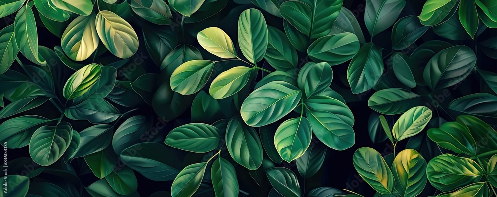 Vibrant green leaves with varying shades and patterns, creating a lush and natural backdrop perfect for various design projects. Vibrant green leaves with varying shades and patterns, creating a lush and natural backdrop perfect for various design projects.