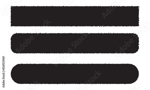 Torn and rip edge paper shape. Rough jagged rectangle frame for collage with cut border. Tear banner sheet and text box. Blank circle vintage piece set for craft. Tattered ragged sticker template