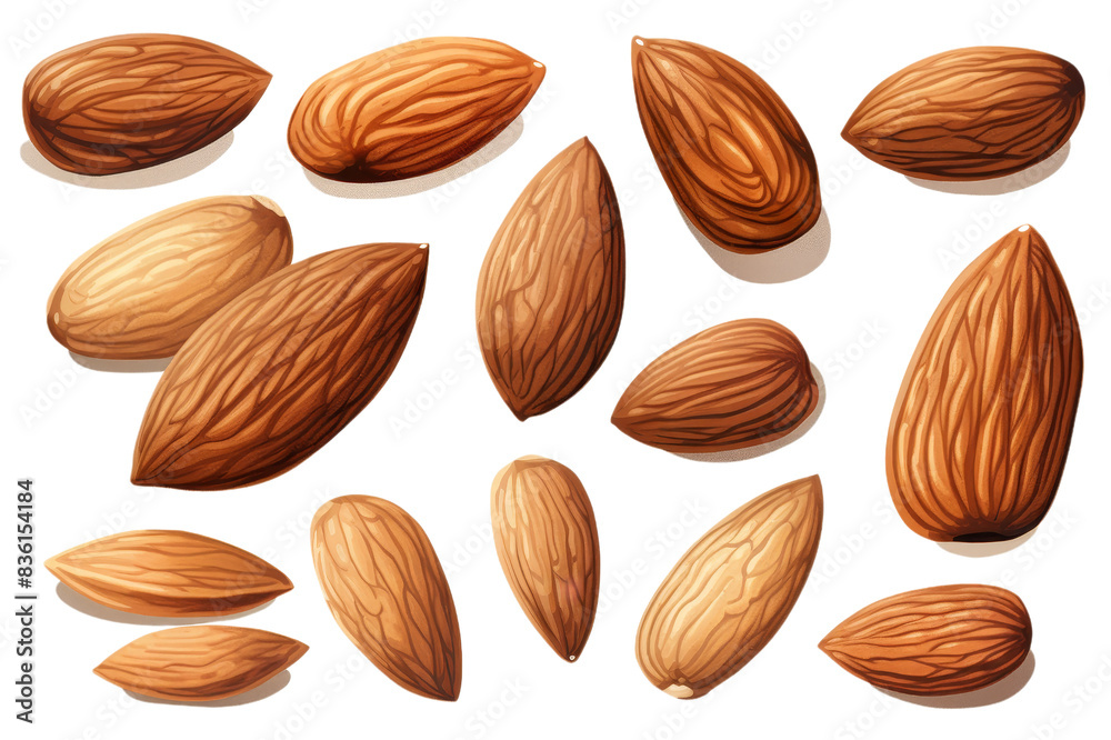 custom made wallpaper toronto digitalHand Drawn Almonds Vectors art isolated with white background