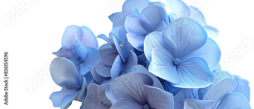 青いアジサイの花