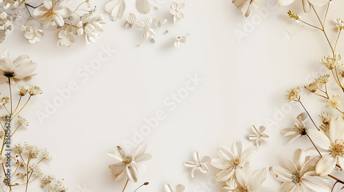 White Flowers on White Background © vijay