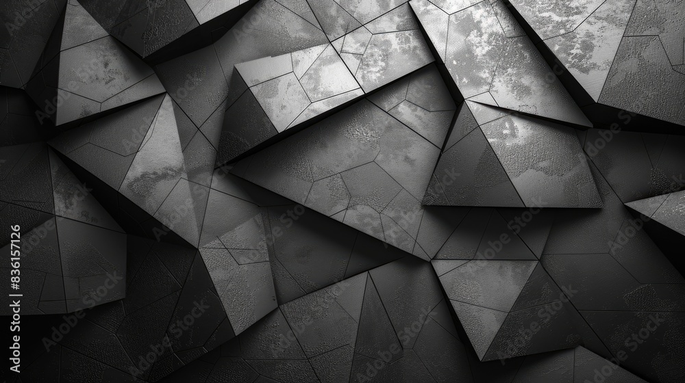 Dark Crystal is a 3D rendering of a geometric, crystal-like structure. 