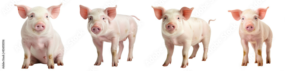 Pig isolated on transparent or white background Pig isolated on transparent or white background