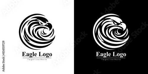 Logo design of an eagle staring at its prey