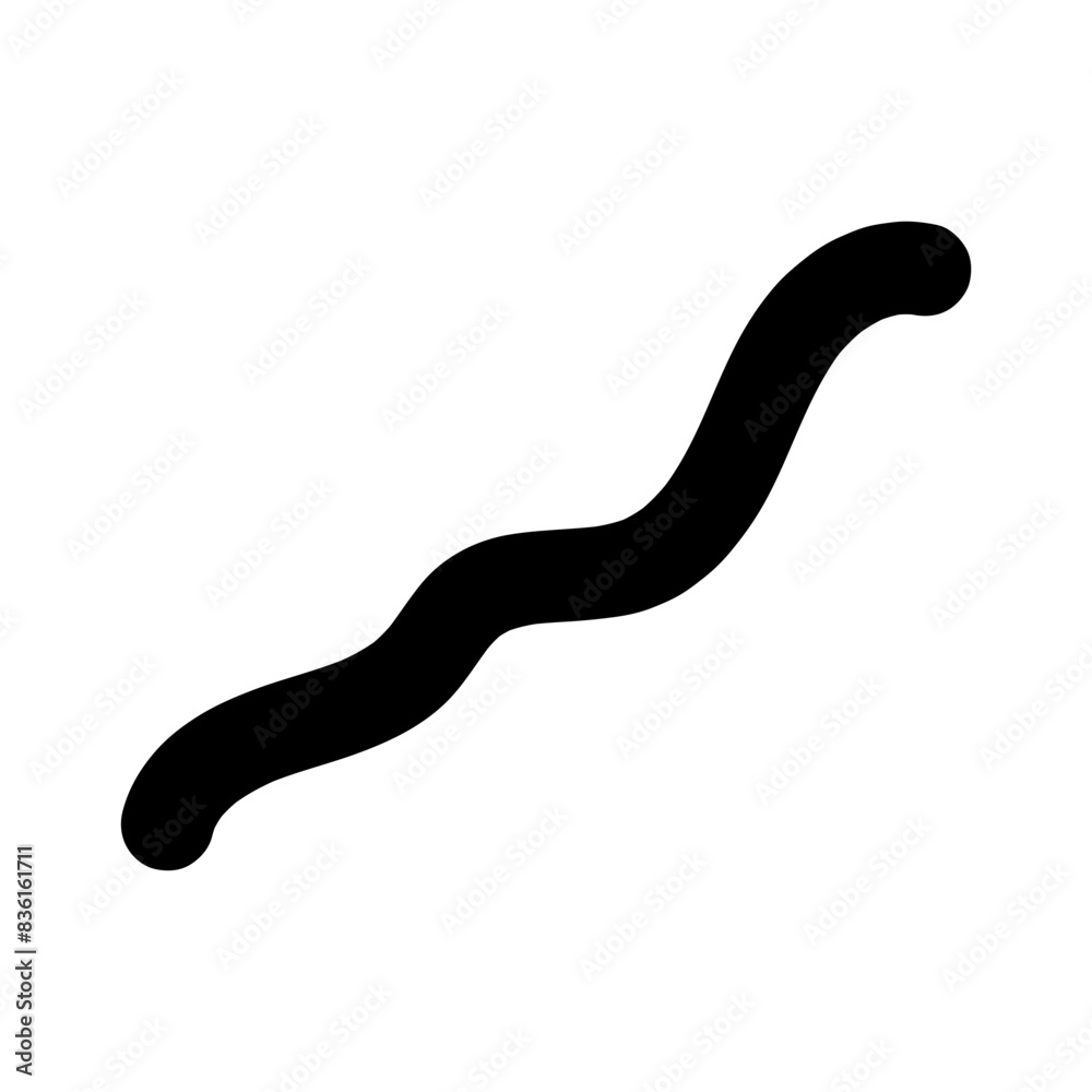 Fototapeta premium Curly bold lines brush strokes. Vector design resembling scribbled brush strokes. Hand-drawn curved lines of marker.