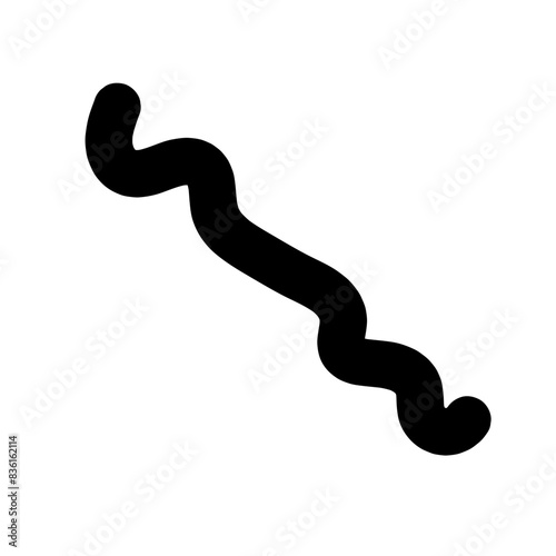 Curly bold lines brush strokes. Vector design resembling scribbled brush strokes. Hand-drawn curved lines of marker.