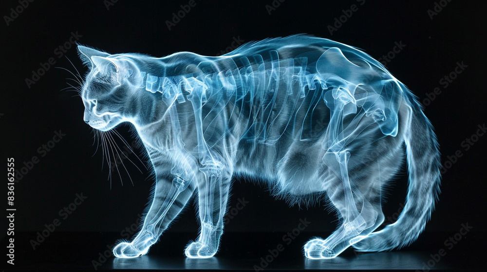 blue x-ray of cat blue x-ray of cat