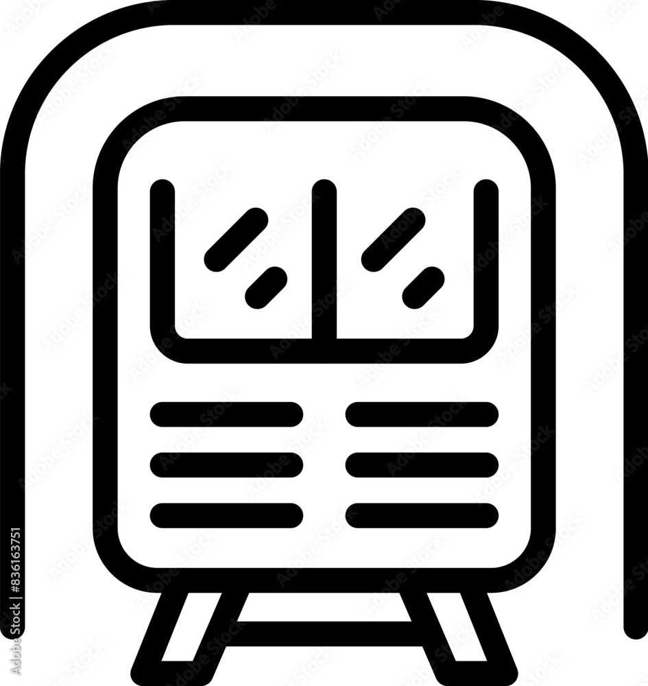 Simplified line icon of a train timetable display, perfect for transportation themes