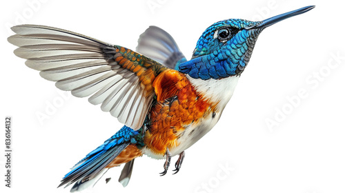 Peigon with vibrant blue throat patch strutting its stuff on a transparent background. PNG format.  photo