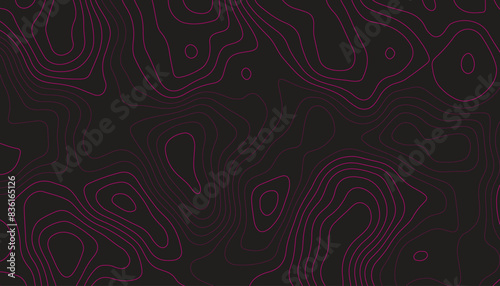 Seamless pattern with lines Topographic map. Geographic mountain relief diagram line wave carve pattern.