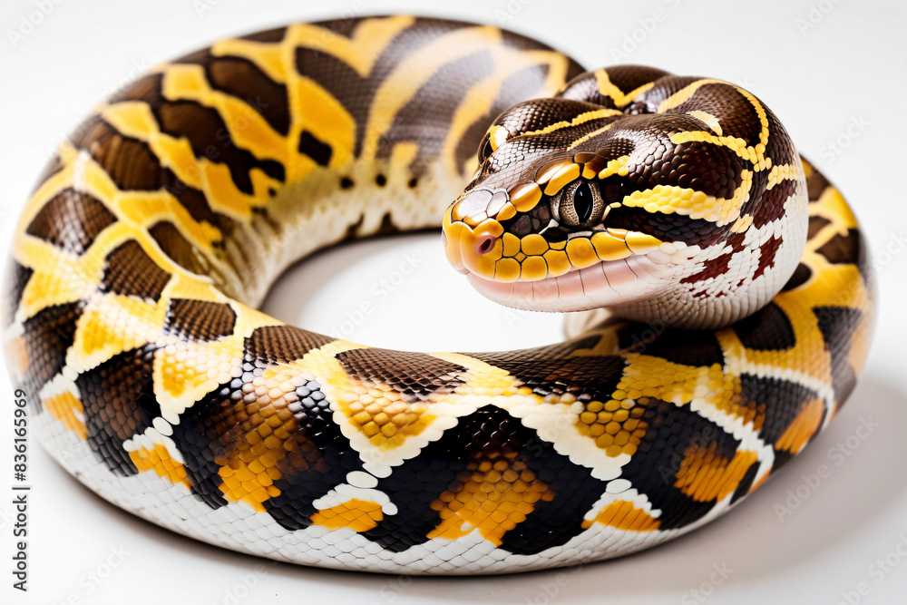 isolated photo of chubby cute Ball Python on white background isolated photo of chubby cute Ball Python on white background