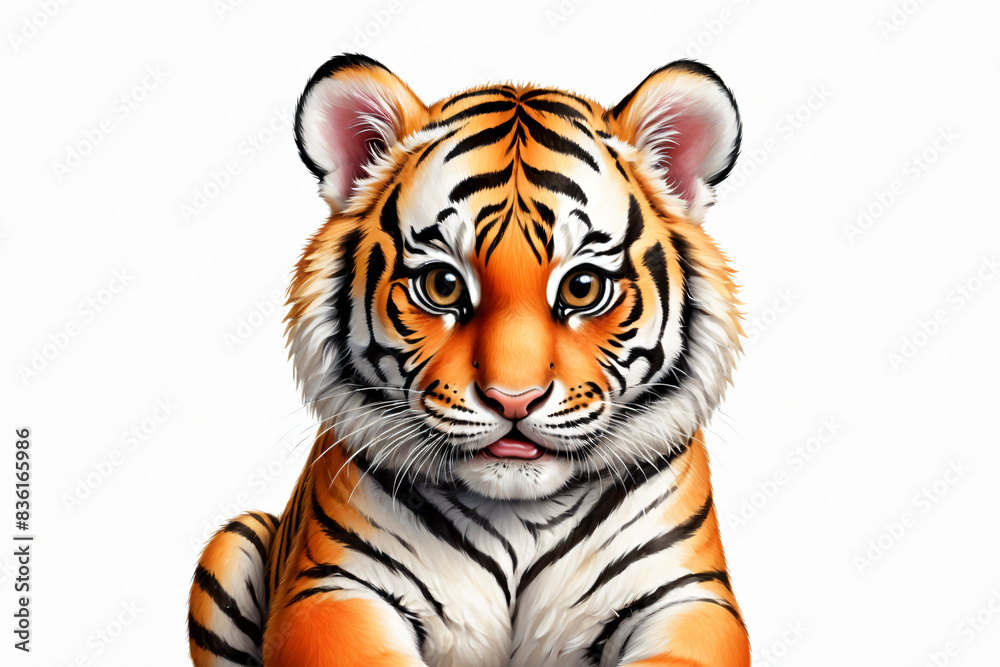 Fototapeta premium isolated of chubby cute Tiger on white background