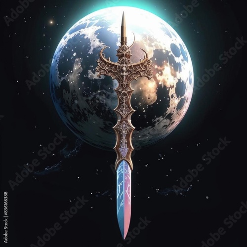 A mythical blade, a book cover.