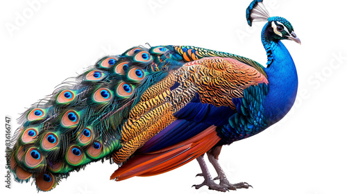 Stunning peigon with vibrant plumage on a transparent background. PNG format.  photo