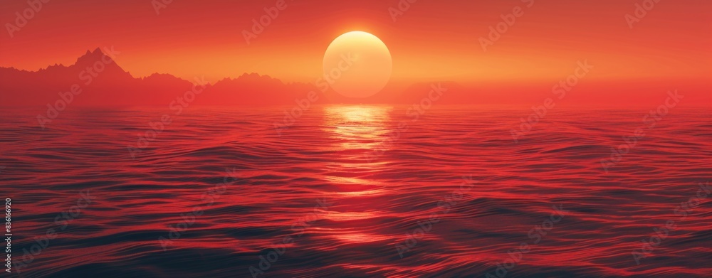 evening sunset sky with sun and clouds in red tones, evening sunset sky with sun and clouds in red tones,