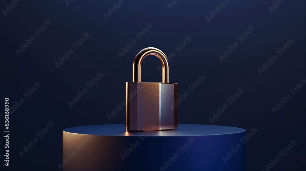 Gold Lock on Dark Background Gold Lock on Dark Background