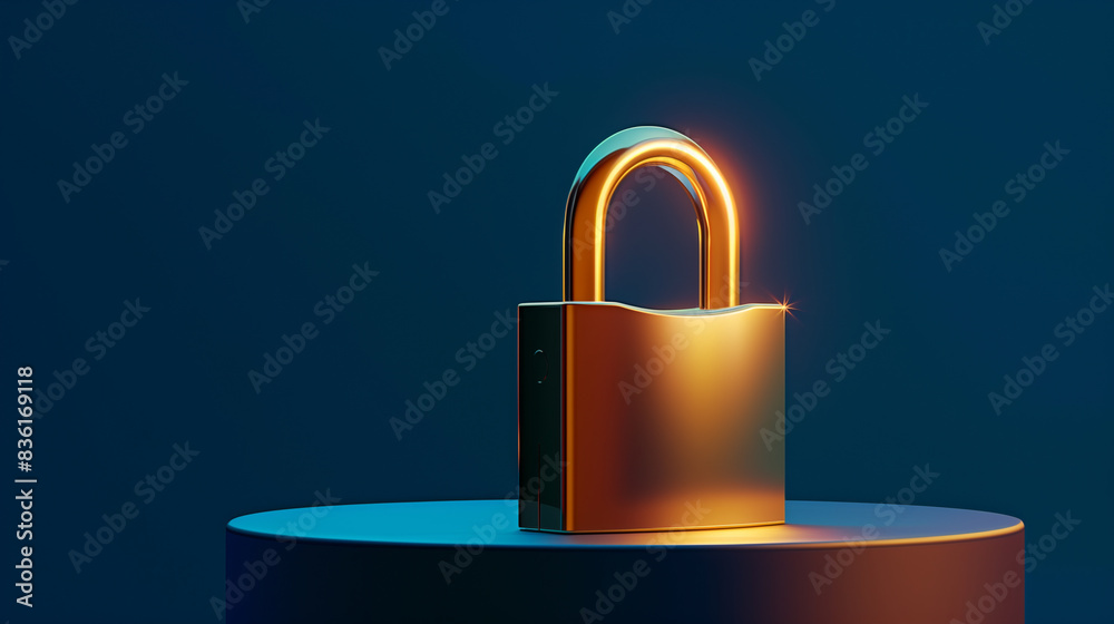 Gold Lock on Dark Background Gold Lock on Dark Background