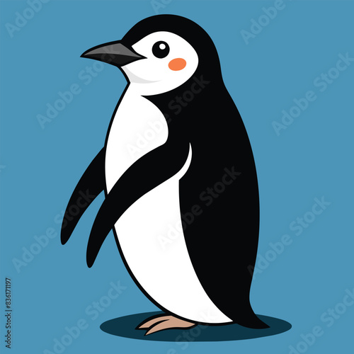 Solid color Chinstrap Penguin animal vector design