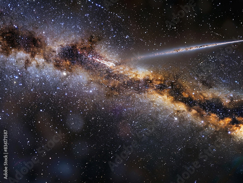 beautiful nebula with halley comet
